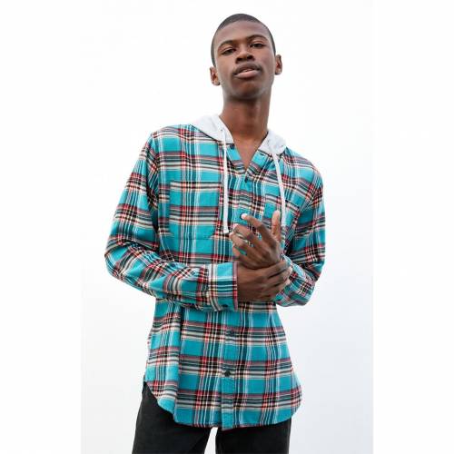 スーパーセール期間限定 Pacsun フード付 緑 グリーン Green Pacsun Hooded Plaid Flannel Shirt メンズファッション トップス 爆売り Qchfoundation Ca