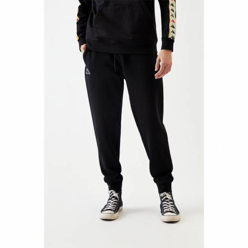 半額 Black Sweatpants Zanok Logo Kappa ブラック 黒色 ロングタイツ ロゴ Kappa カッパ パンツ ズボン メンズファッション Pcns0