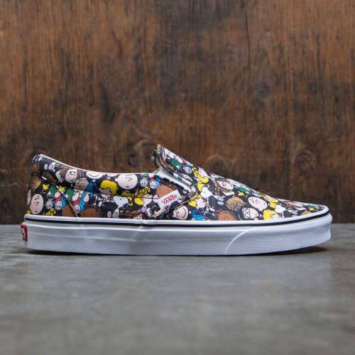 【★百貨店SALE★6/11真夜中2時迄】ヴァンズ バンズ 古典派音楽 スリッポン スニーカー メンズ 【 VANS X PEANUTS MEN CLASSIC SLIP-ON - THE GANG (BLACK) / 】