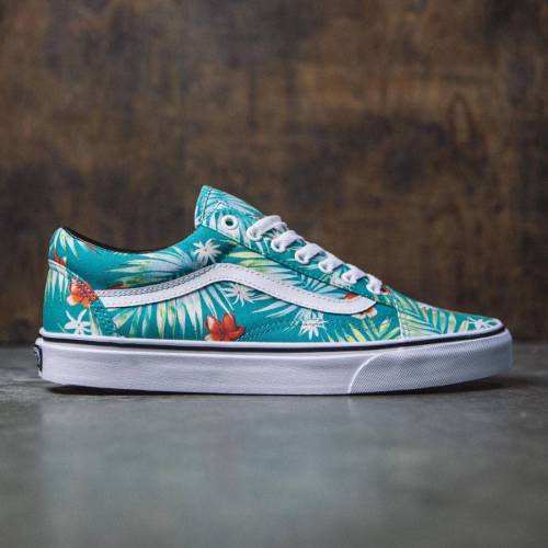 【★百貨店SALE★6/11十二時2時迄】ヴァンズ バンズ 年寄りの学校 スニーカー メンズ 【 VANS MEN OLD SKOOL - DECAY PALMS (WHITE / TRUE BALTIC) 】
