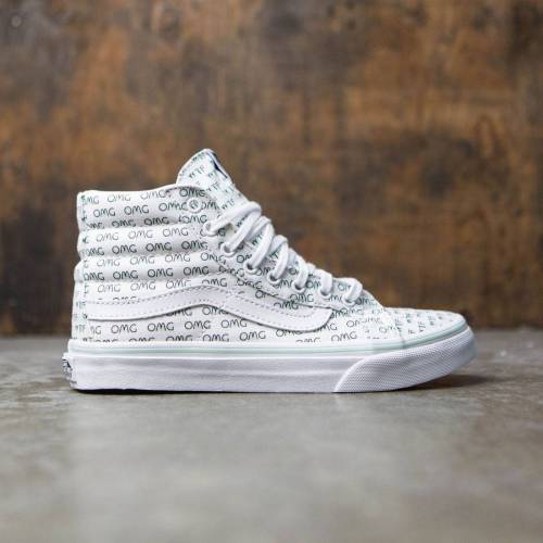 ヴァンズ バンズ スケートハイ スリム スニーカー レディース 【 VANS WOMEN SK8-HI SLIM - SAYINGS (WHITE / TRUE WHITE) 】