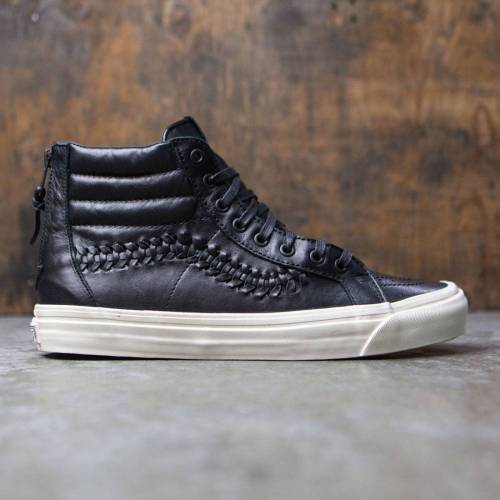 ヴァンズ バンズ スケートハイ レザー スニーカー メンズ 【 VANS MEN SK8-HI ZIP WEAVE DX - LEATHER (BLACK) / 】