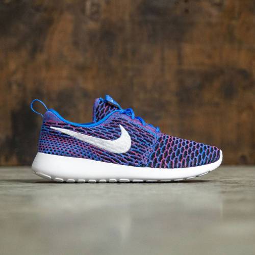 ナイキ フライニット 青色 ブルー ローシワン スニーカー レディース 【 NIKE WOMEN ROSHE ONE FLYKNIT SHOE (PHOTO BLUE / WHITE-UNIVERSITY RED-BLACK) 】