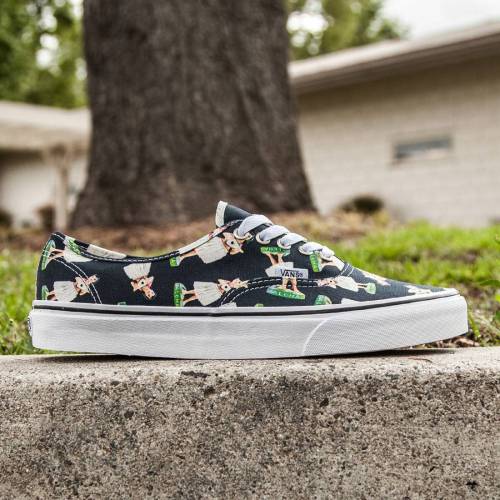 ヴァンズ バンズ オーセンティック ナイト爵 スニーカー メンズ 【 VANS MEN AUTHENTIC - DIGI HULA (BLACK / PARISIAN NIGHT WHITE) 】