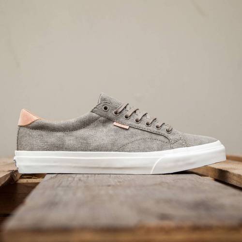 ヴァンズ バンズ 厚地の外套 スニーカー メンズ 【 VANS MEN COURT PLUS - WASHED CANVAS (GREEN / COVERT) 】
