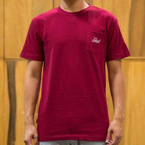 ベイト 軸 ティーシャツ メンズ Bait Men Core Pocket Tee Burgundy Weldoncreek Com