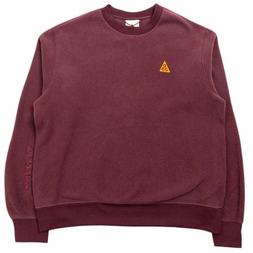 ナイキ ポーラー ぶどう酒色 バーガンディー 橙 オレンジ色 レディース 【 NIKE WOMEN W NRG ACG POLAR CREWNECK (DEEP BURGUNDY / CLAY ORANGE ORANGE) 】 レディース流行り物 トップス 汗水 調教師