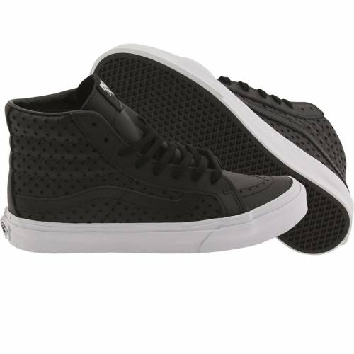 ヴァンズ バンズ スケートハイ スリム スターズ スニーカー レディース 【 VANS WOMEN SK8-HI SLIM - PERF STARS (BLACK / WHITE) 】