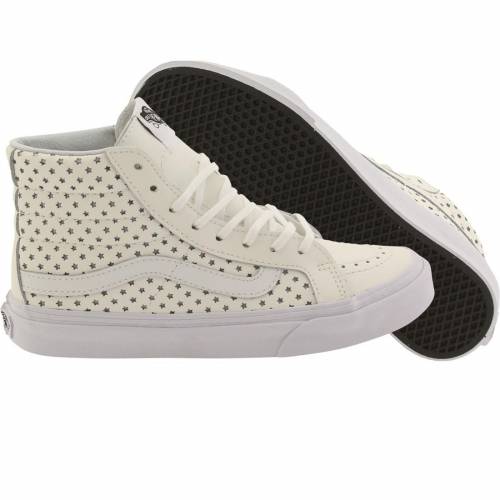 ヴァンズ バンズ スケートハイ スリム スターズ スニーカー レディース 【 VANS WOMEN SK8-HI SLIM - PERF STARS (WHITE / TRUE WHITE) 】