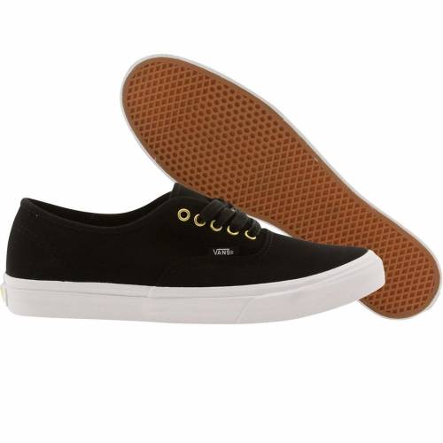 ヴァンズ バンズ オーセンティック か細い ゴールド スニーカー メンズ 【 VANS MEN AUTHENTIC SLIM GOLD POP (BLACK / TWILL) 】
