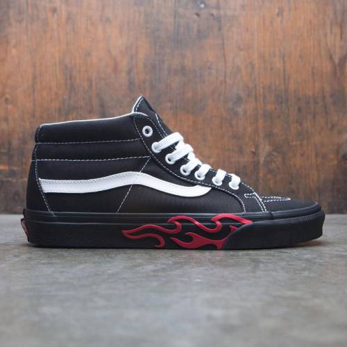 【★百貨店SALE★6/11真夜中2時迄】ヴァンズ バンズ 滑るご機嫌 ミッド スニーカー メンズ 【 VANS MEN SK8-HI MID (BLACK / FLAMES) 】
