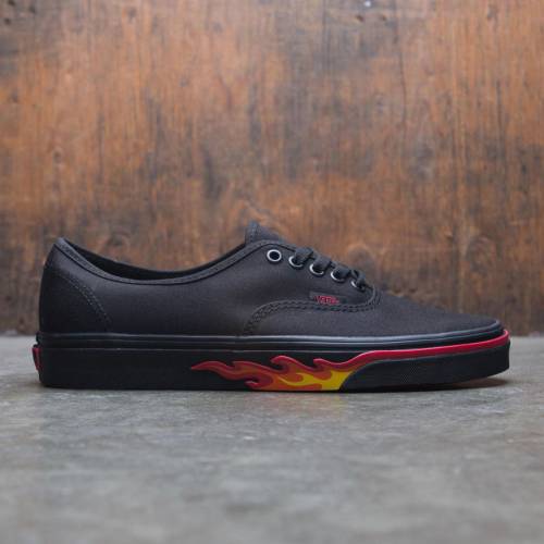 ヴァンズ バンズ オーセンティック 黒いこと 黒いこと スニーカー メンズ 【 VANS MEN AUTHENTIC - BLACK FLAME WALL (BLACK / FLAMES) 】