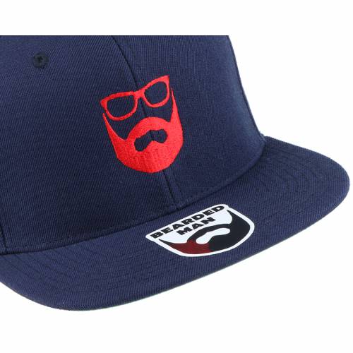 ロゴ スナップバック バッグ ユニセックス Snapback Bearded Man Logo Navy Red Fitolab Com Br