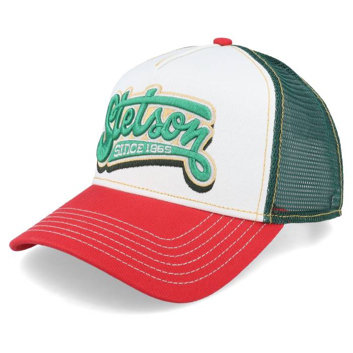 ステットソン Stetson 【 Lettering Red/Off White Trucker Men White 】 白色 ホワイト トラッカー メンズ 白色 ホワイト｜スニケス