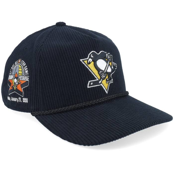 フォーティーセブンブランド 47 Brand 【 Hatstore Exclusive X Pittsburgh Penguins Vintage Sure Shot Cord Hitch Black A-Frame Snapback Men Black 】 ピッツバーグ ペンギンズ vintage ビンテージ・ヴィンテージ 黒色 ブラ|スニケス