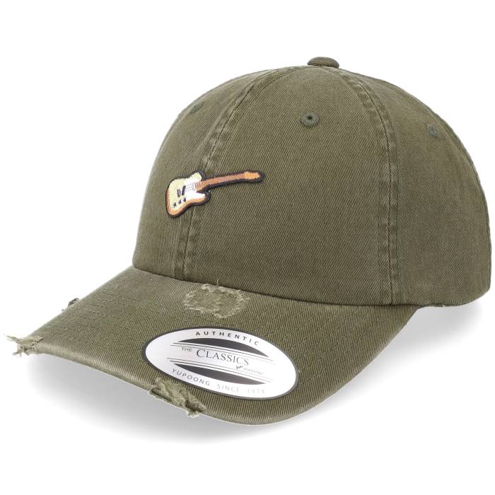 Abducted 【 Tele Guitar Patch Olive Destroyed Dad Cap Men Green 】 olive オリーブ キャップ 帽子 メンズ green 緑・グリーン