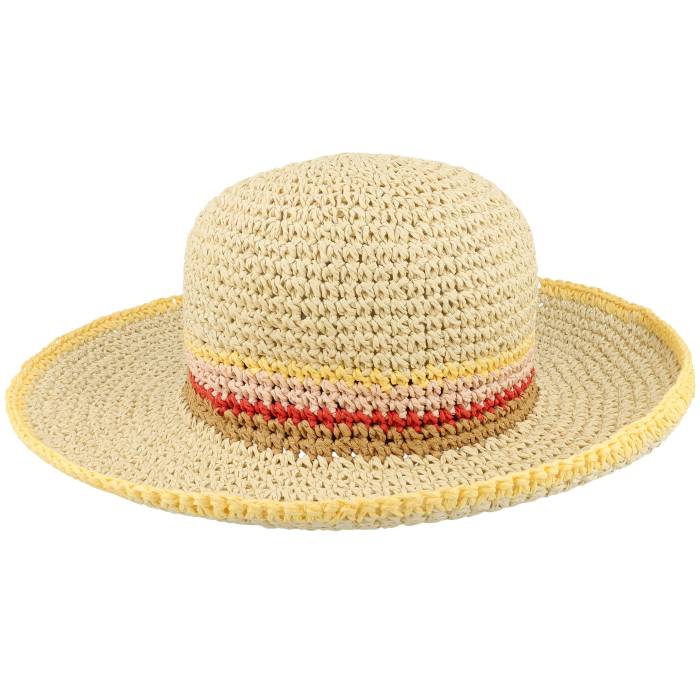 Seeberger 【 Paper Crochet Cloche Linen/Lemon Straw Hat Women Beige 】 レディース ベージュ