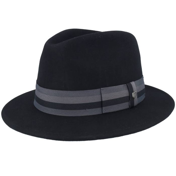 ブリクストン Brixton 【 Roma Black/Grey Charcoal Fedora Men Black 】 ローマ チャコール メンズ 黒色 ブラック