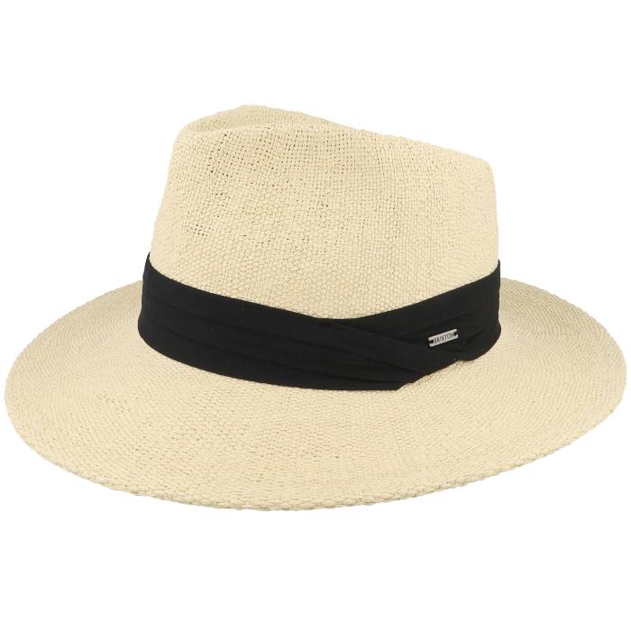 ブリクストン Brixton 【 Sol Straw Fedora Natural/Black Straw Hat Men Beige 】 メンズ ベージュ