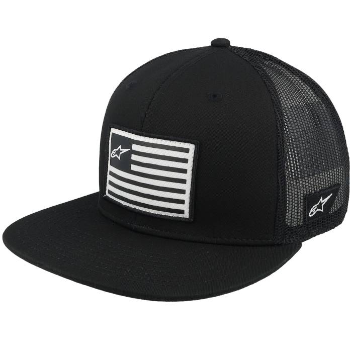 アルパインはやりっ子 Alpinestars 【 Flag Flat Black/Black Trucker Men Black 】 トラッカー メンズ 黒いこと 黒いこと