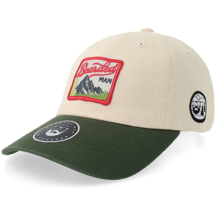 Bearded Man 【 Bm Mountain Stone Washed Stone/Dark Green Dad Cap Men Beige 】 green 緑・グリーン キャップ 帽子 メンズ ベージュ｜スニケス