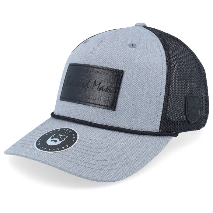 Bearded Man 【 Casual Logo Black Patch Heather Grey/Black Rope A-Frame Trucker Men Grey 】 カジュアル ロゴ 黒色 ブラック heather ヘザー トラッカー メンズ 灰色 グレー