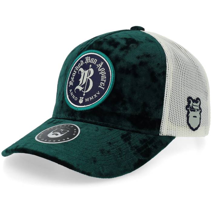 Bearded Man 【 Legacy Crest Velvet Green/Ivory A-Frame Trucker Men Green 】 legacy レガシー トラッカー メンズ green 緑・グリーン