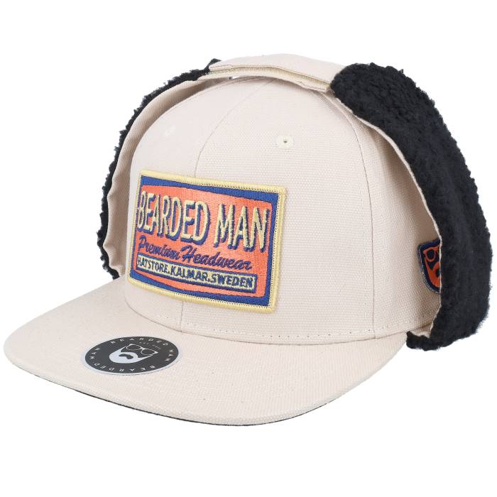 Bearded Man 【 Logo Patch Red/Blue Canvas Beige/Black Earflap Men Beige 】 ロゴ メンズ ベージュ 16,576円