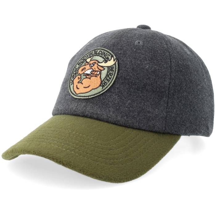 Berzerk 【 Jacked Moose Olive Round Patch Wool Charcoal/Olive Dad Cap Men Grey 】 olive オリーブ キャップ 帽子 メンズ 灰色 グレー