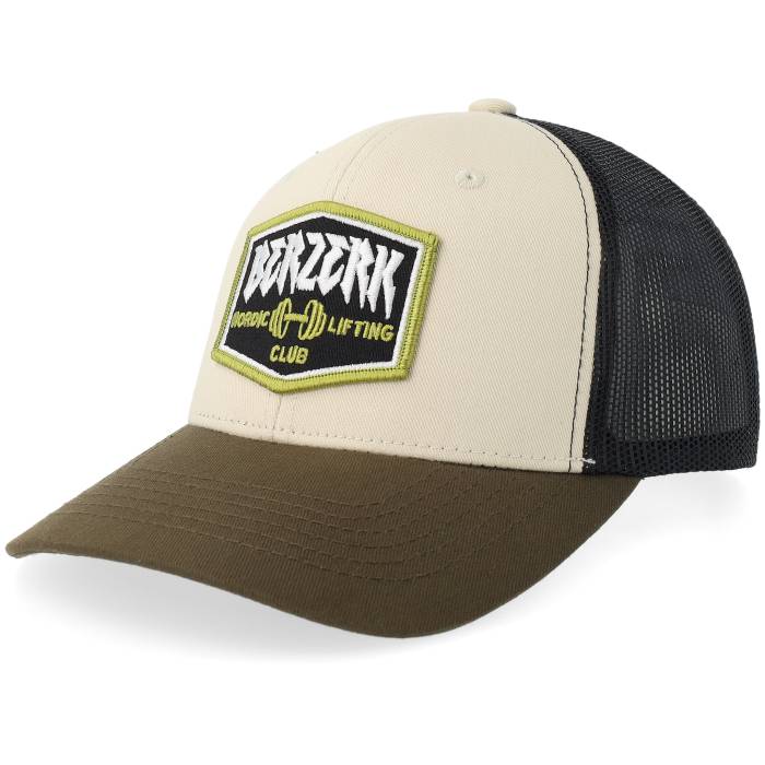 Berzerk 【 Nordic Lifting Patch Ivory/Forest/Black Trucker Men Beige 】 トラッカー メンズ ベージュ