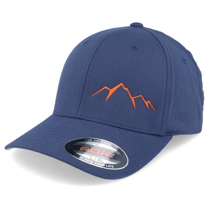 Wild Spirit 【 Small Mountain Orange/Navy Flexfit Men Blue 】 メンズ 青色 ブルー