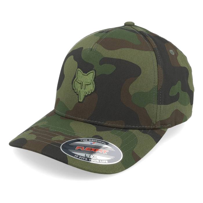 稲荷 Fox 【 Head Hat Green Camo Flexfit Men 】 green 緑・緑であること 間鴨柄 メンズ