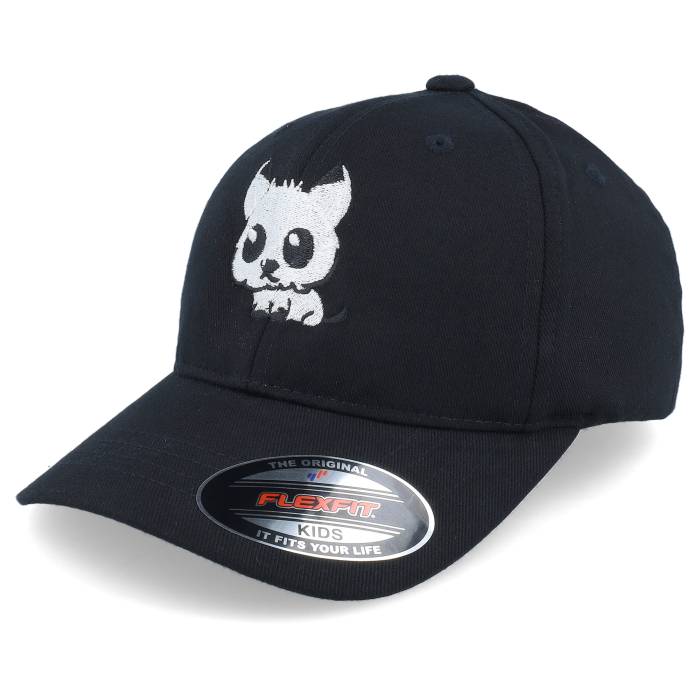 Kiddo Cap 【 Kids Cute Cat Black Flexfit Kids Black 】 黒色 ブラック ジュニア キッズ 黒色 ブラック｜スニケス