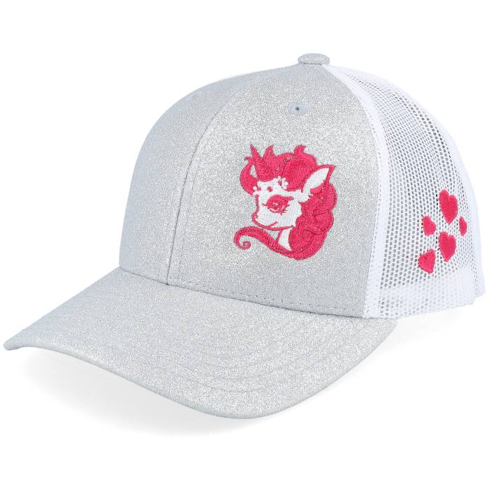 Unicorns 【 Kids Glorious Unicorn Silver Glitter/White Trucker Kids Grey 】 Silver 銀色・シルバー トラッカー ジュニア キッズ 灰色 グレー