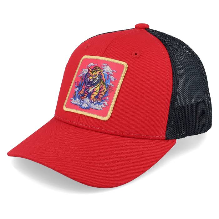 Kiddo Cap 【 Kids Tiger On Clouds Patch Scarlet/Black Trucker Kids Red 】 トラッカー ジュニア キッズ Red 赤・レッド|スニケス