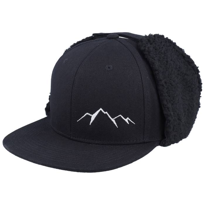 Wild Spirit 【 Small Mountain White/Black Earflap Snapback Men Black 】 Snapback スナップバック バッグ メンズ 黒色 ブラック