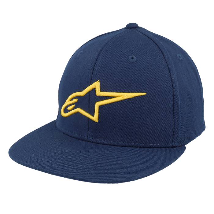 アルパインはやりっ子 Alpinestars 【 Ageless Flat Hat Navy/Gold Fitted Men Blue 】 メンズ 青味 青み