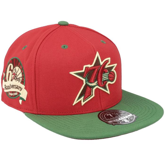 ミッチェル\u0026ネス Mitchell \u0026 Ness 【 Philadelphia 76Ers Nightmare Red/Green Fitted Men Red 】 兄弟愛の都市 76ers セブンティシクサーズ 悪夢 メンズ Red 赤・赤いこと
