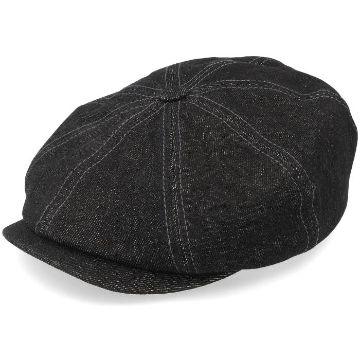 ステットソン Stetson 【 Hatteras Denim Black Flat Cap Men Black 】 デニム 黒色 ブラック キャップ 帽子 メンズ 黒色 ブラック|スニケス