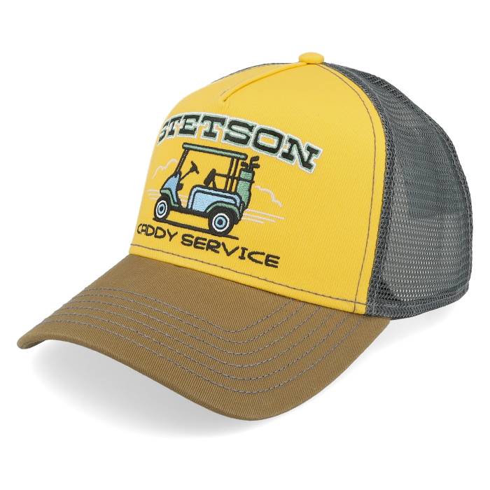 ステットソン Stetson 【 Golf Caddy Service Yellow/Brown/Black Trucker Men Yellow 】 golf ゴルフ トラッカー メンズ yellow 黄色・イエロー｜スニケス