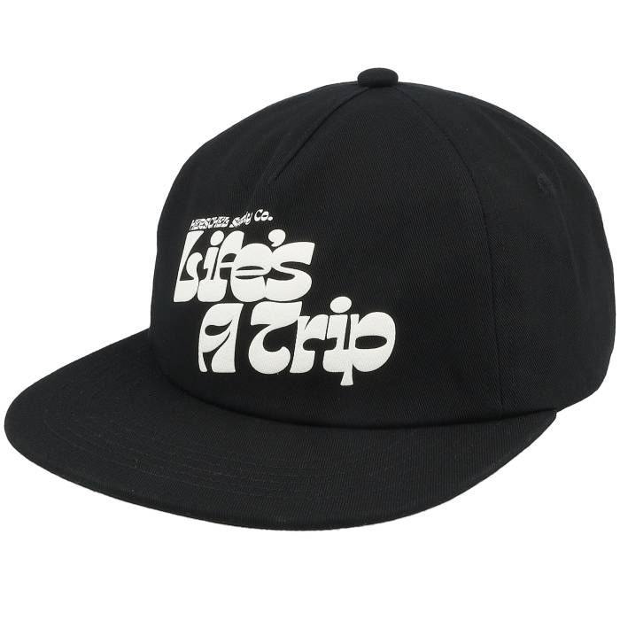 Herschel 【 Scout Life\u0027s A Trip Cap Black /Blanc De Blanc Snapback Men Black 】 案内者 旗がしら かぶり笠 黒いこと 黒いこと 空白文字 Snapback スナップバック 御徒面子 メンズ 黒いこと 黒いこと