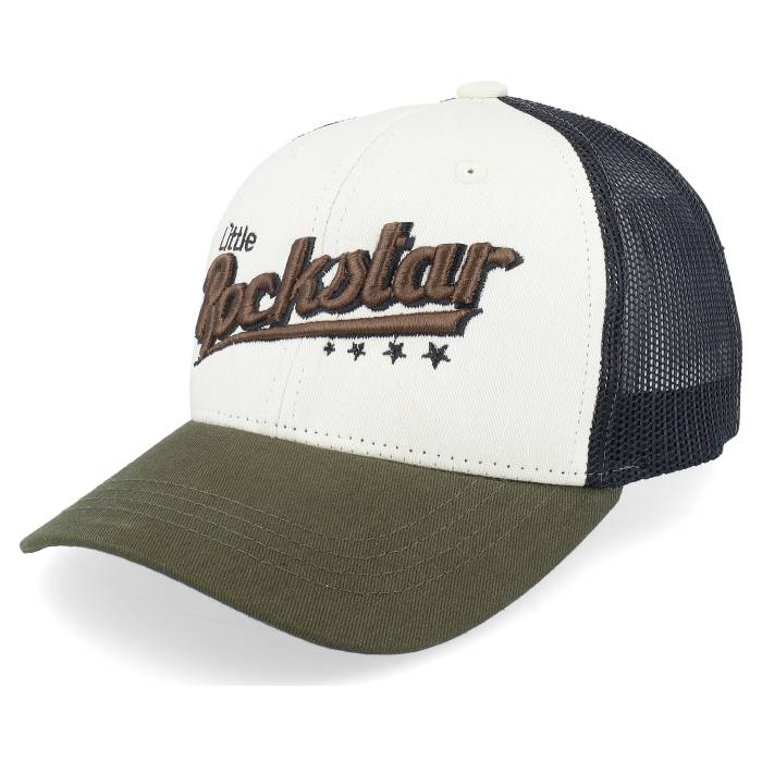 Kiddo Cap 【 Kids Little Rockstar Ivory/Black/Dark Mash Trucker Kids Beige 】 トラッカー ジュニア キッズ ベージュ｜スニケス