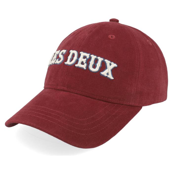 Les Deux 【 Colourful Logo Fired Brick Red Dad Cap Men 】 ロゴ Red 赤・レッド キャップ 帽子 メンズ