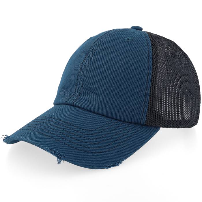 Equip 【 Distressed Dark Blue/Black Washed Dad Cap Trucker Men Blue 】 キャップ 帽子 トラッカー メンズ 青色 ブルー 15,015円