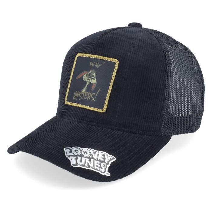 Looney Tunes 【 Oh No! Hipsters! Bugs Bunny Cord Black Trucker Men Black 】 黒色 ブラック トラッカー メンズ 黒色 ブラック|スニケス