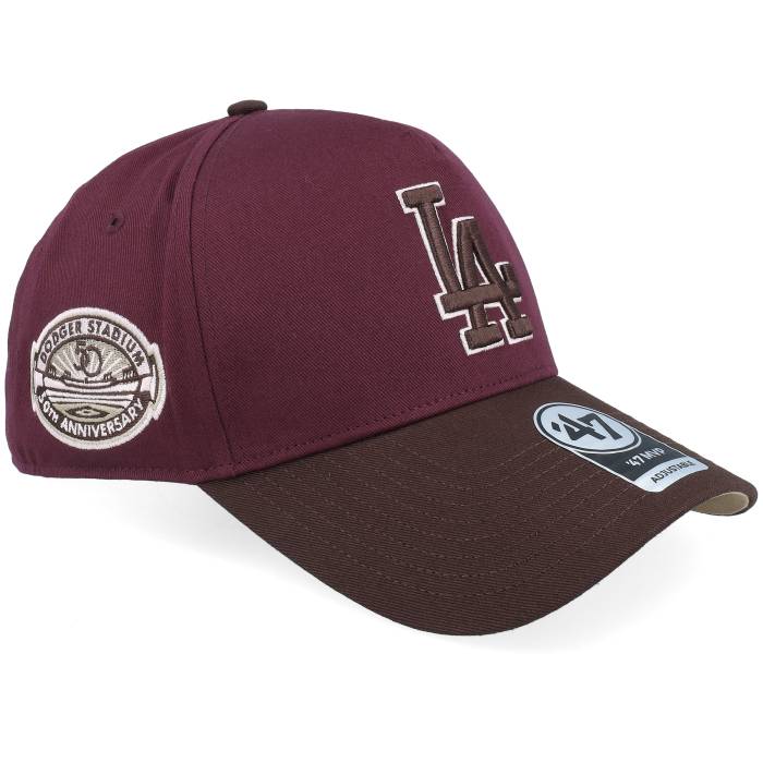 フォーティーセブンブランド 47 Brand 【 Los Angeles Dodgers Sure Shot Tt Cotton Mvp Dt Dark Maroon/Brown A-Frame Adjustable Men Red 】 ドジャース メンズ Red 赤・赤いこと