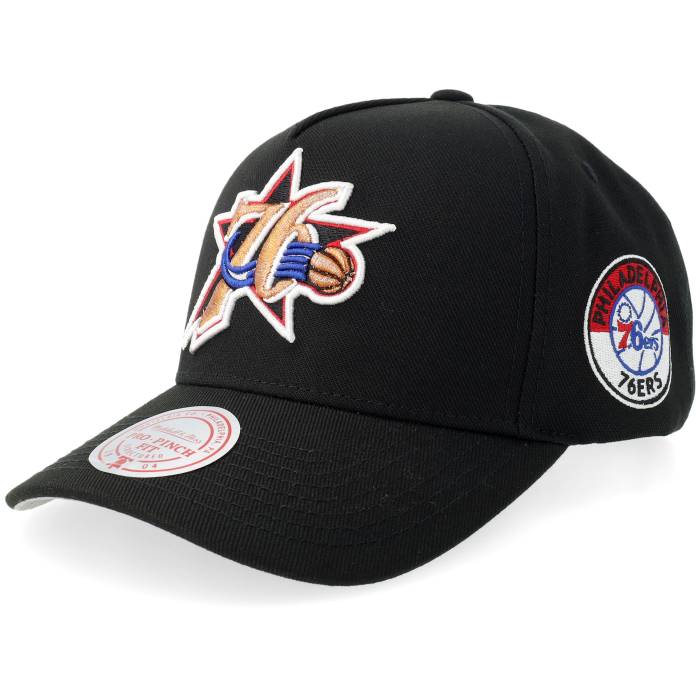 ミッチェル&ネス Mitchell & Ness 【 Philadelphia 76Ers Double Clutch Pro Cap Hwc Black A-Frame Adjustable Men Black 】 フィラデルフィア 76ers セブンティシクサーズ プロ キャップ 帽子 黒色 ブラック メンズ 黒色