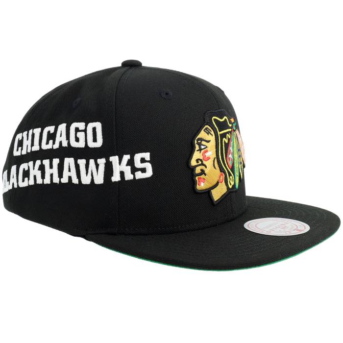 ミッチェル\u0026ネス Mitchell \u0026 Ness 【 Chicago Blackhawks Playoff Win Black Snapback Men Black 】 風の強い町 黒いことホークス 黒いこと 黒いこと Snapback スナップバック 御徒面子 メンズ 黒いこと 黒いこと