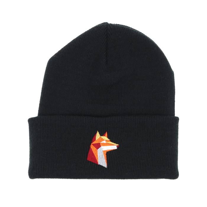 Origami 【 Paper Fox Black Beanie Men Black 】 フォックス 黒色 ブラック キャップ 帽子 メンズ 黒色 ブラック