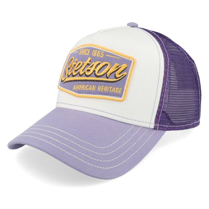 ステットソン Stetson 【 Vintage Lilac/Off White A-Frame Trucker Men Purple / White 】 vintage ビンテージ・ヴィンテージ 白色 ホワイト トラッカー メンズ Purple 紫・パープル 白色 ホワイト|スニケス